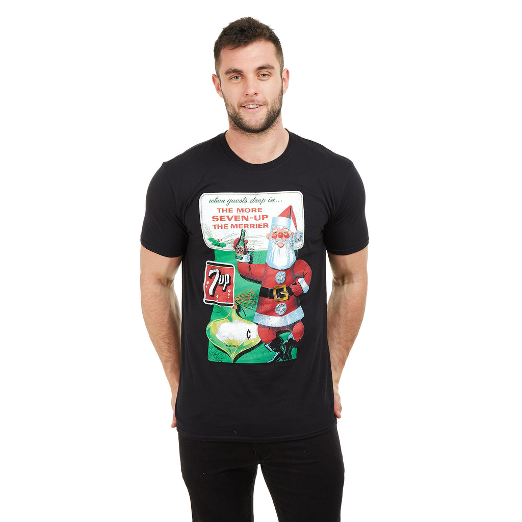 7-Up Mens - 7-Up Santa - T-shirt - Black