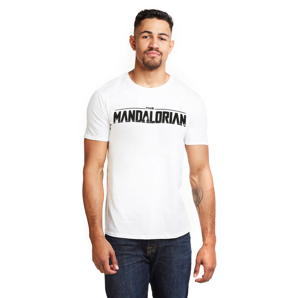 Star Wars Mandalorian Mens - Logo - T-shirt - White