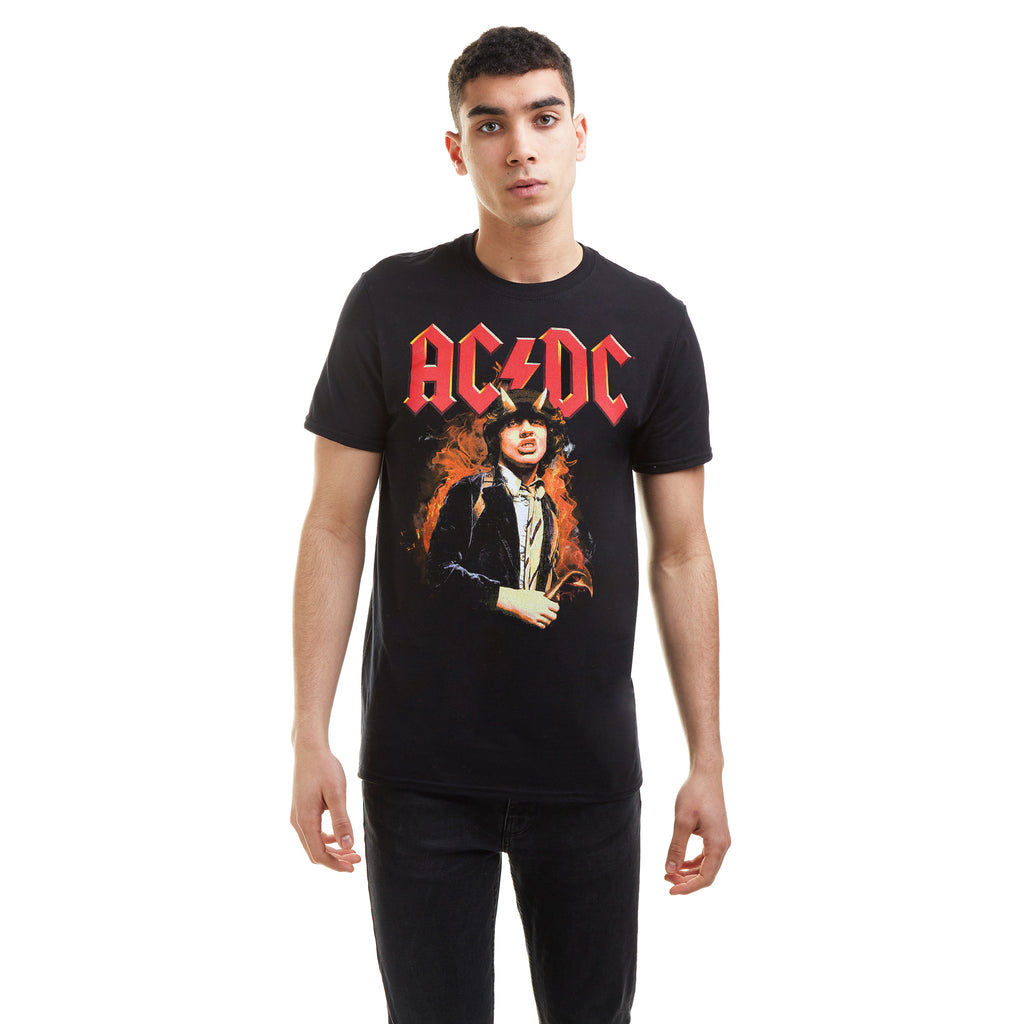 AC/DC Mens - Fire And Horns - T-Shirt - Black