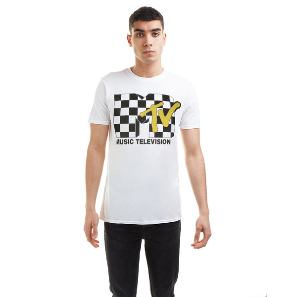 MTV Mens - Check Logo - T-shirt - White