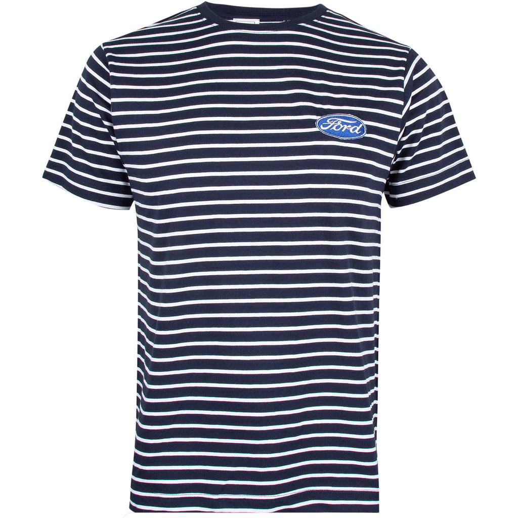 Ford Mens - Logo Icon - Stripe T-shirt - Navy / White
