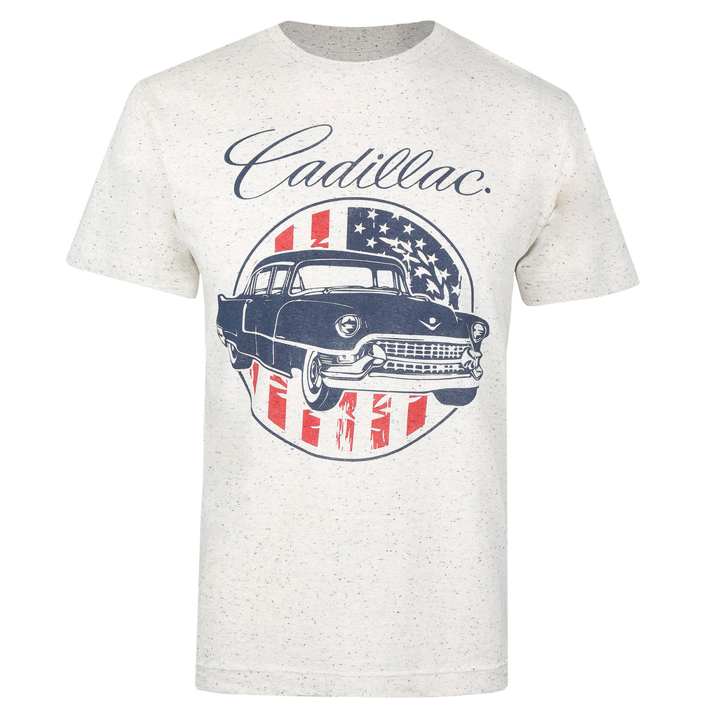 GM Motors Mens - Cadillac USA - T-shirt - Ecru Nep
