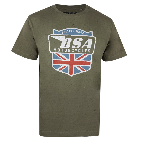 BSA Mens - British Made - Acid Wash T-Shirt - Khaki Neptune