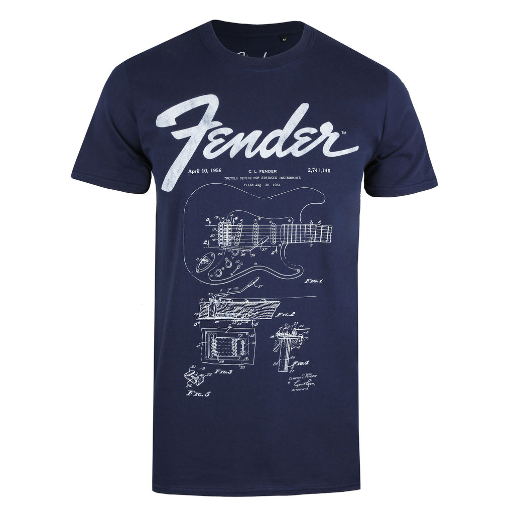 Fender Mens - Patent - T-shirt - Navy