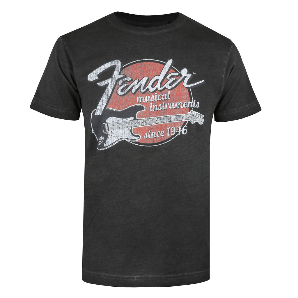 Fender Mens - Since 48 - Acid Wash T-shirt - Vintage Black