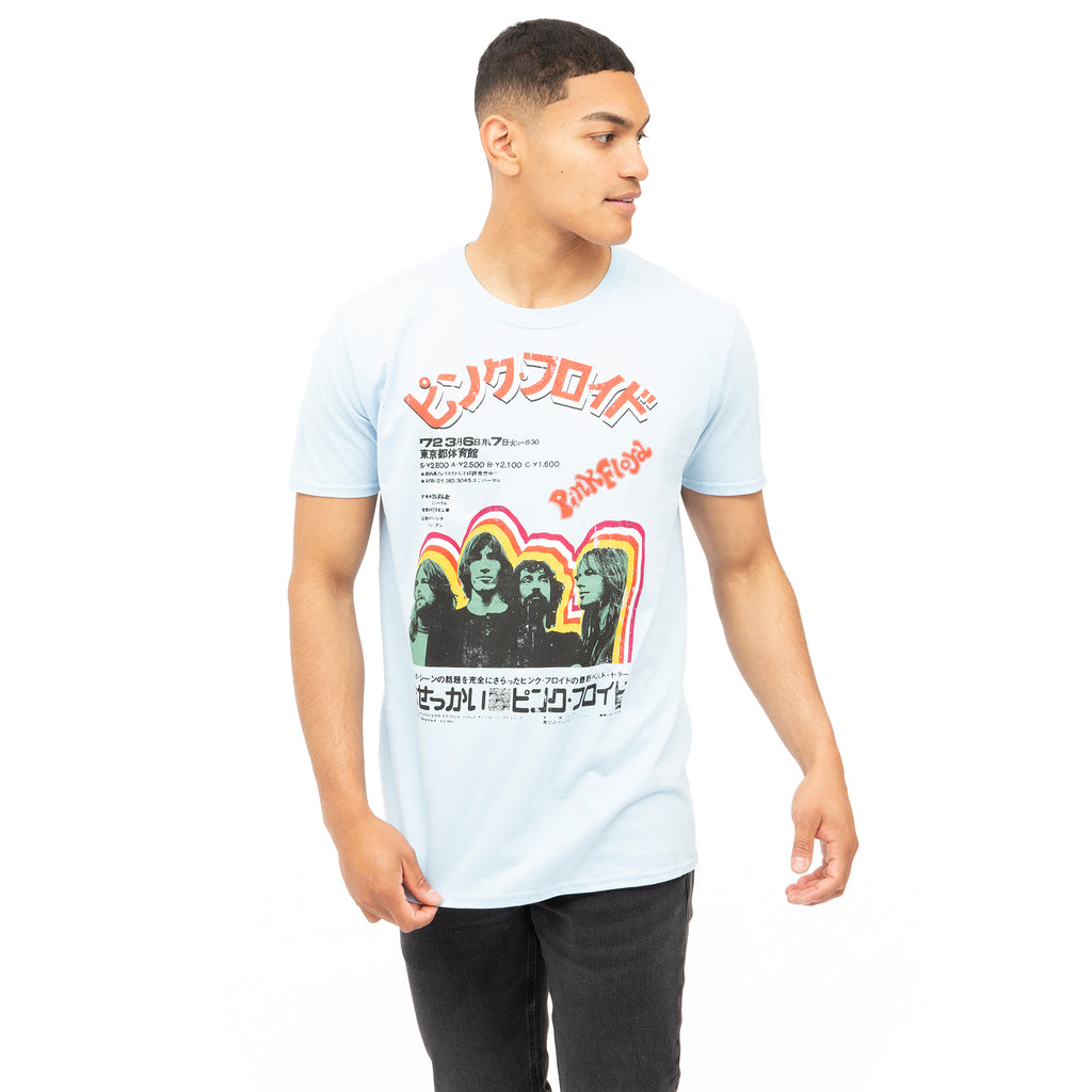 Pink Floyd Mens - Japan Poster - T-shirt - Light Blue