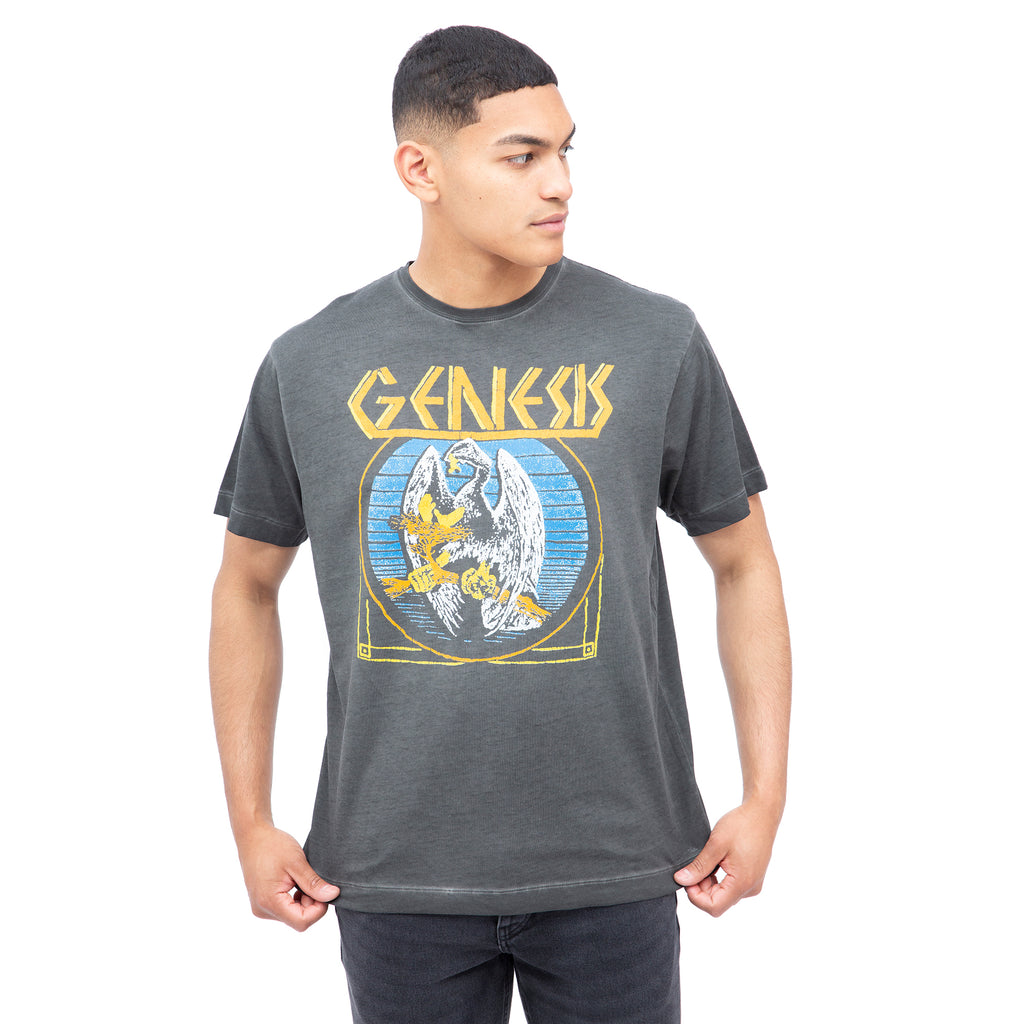 Genesis Mens - Vintage Bird - Acid Wash T-shirt - Vintage Black