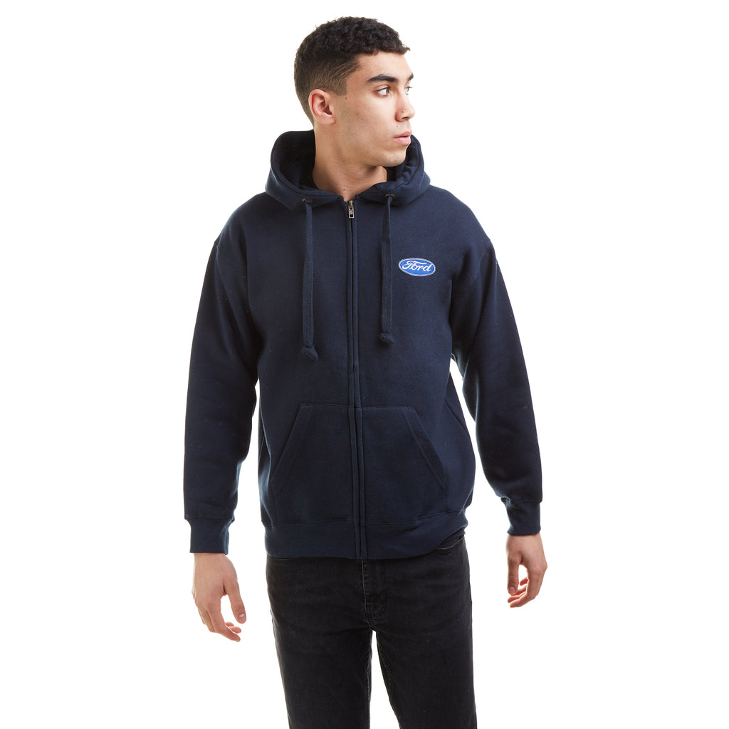 Ford Mens - Logo Icon - Zip Hood - Navy