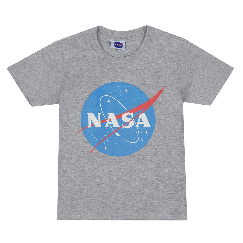 NASA Boys - Original Logo - T-shirt - Grey Marl
