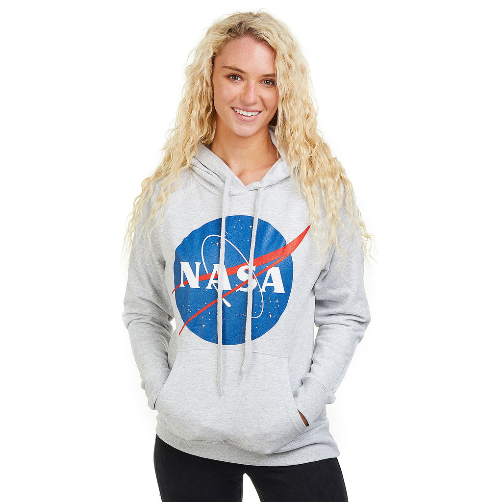 NASA Ladies - Circle Logo - Pullover Hood - Grey