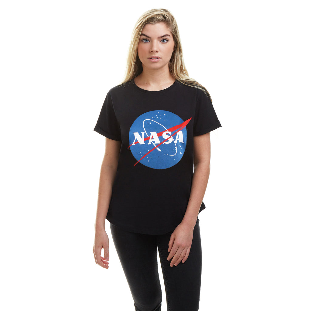 NASA Ladies - Circle Logo - T-Shirt - Black
