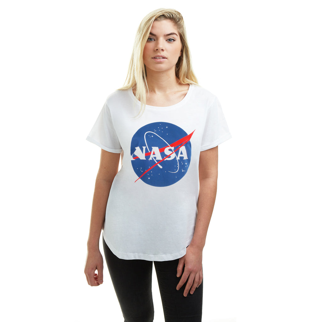 NASA Ladies - Circle Logo - T-Shirt - White