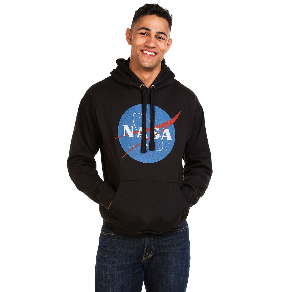 NASA Mens - Circle Logo - Pullover Hood - Black