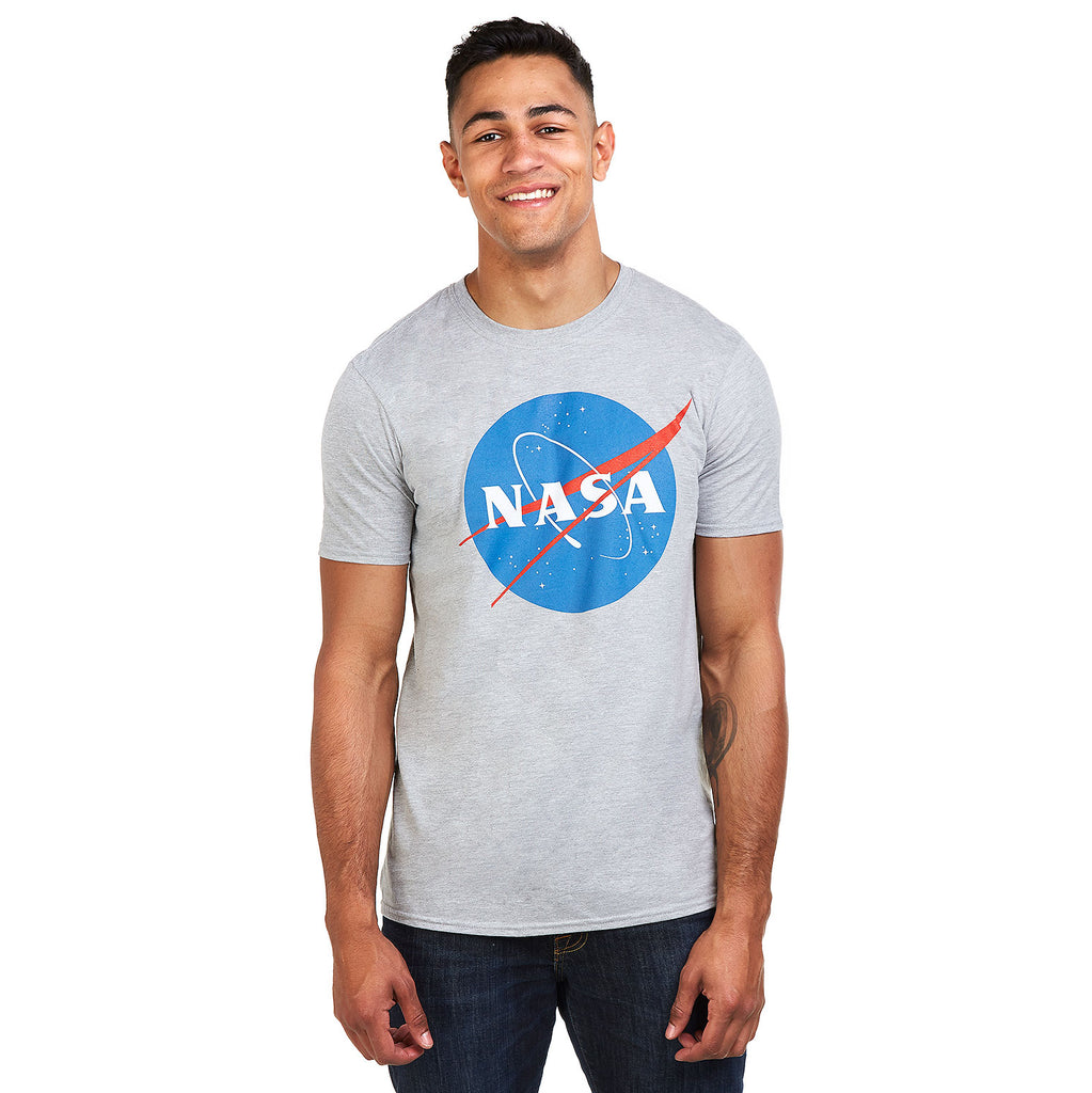 NASA Mens - Circle Logo - T-Shirt - Grey