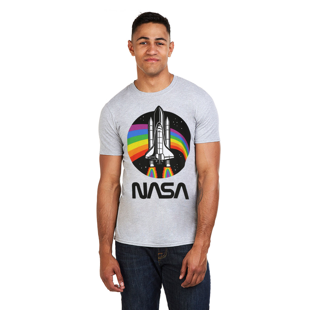 NASA Mens - NASA Rainbow - T-Shirt - Sport Grey