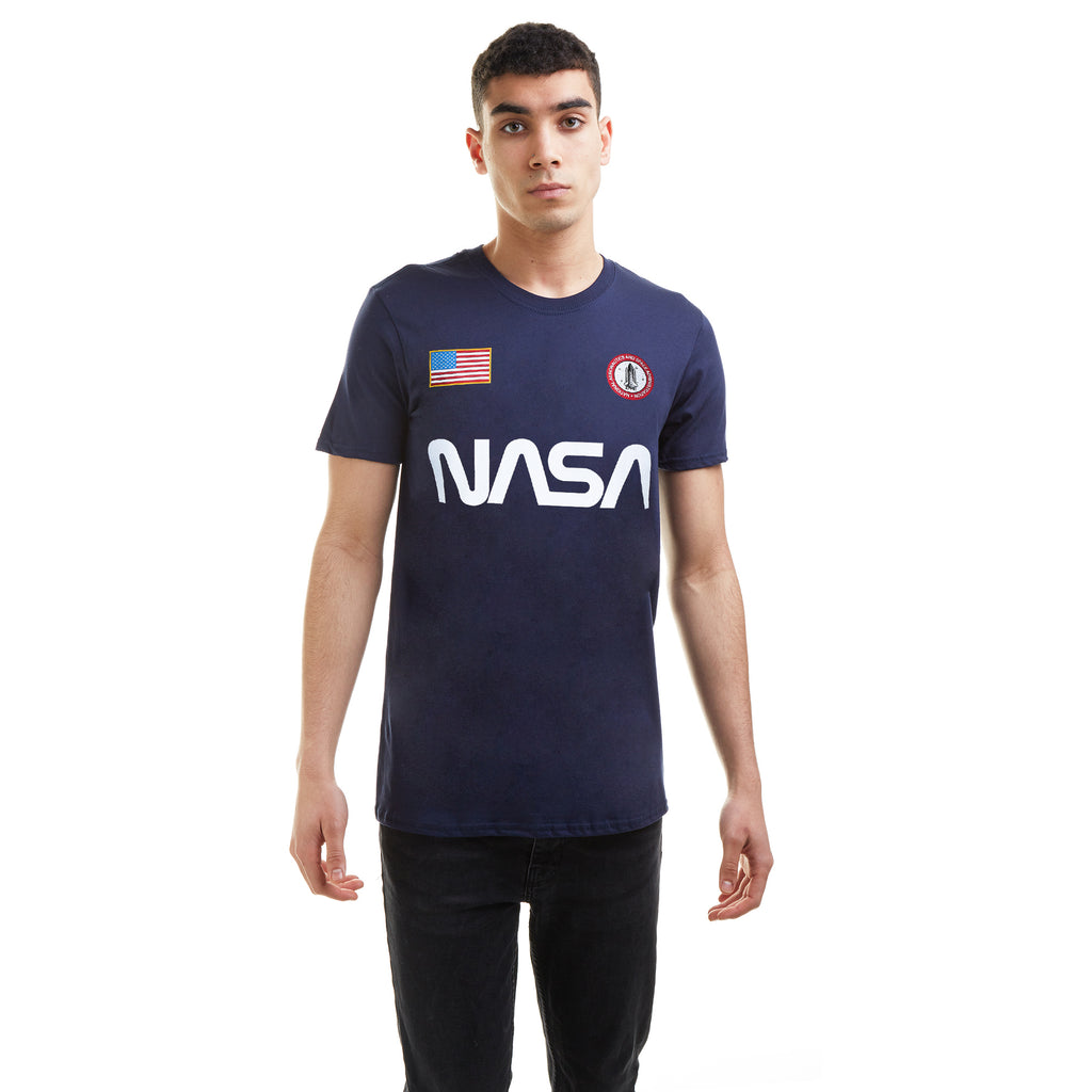NASA Mens - Badge - T-shirt - Navy