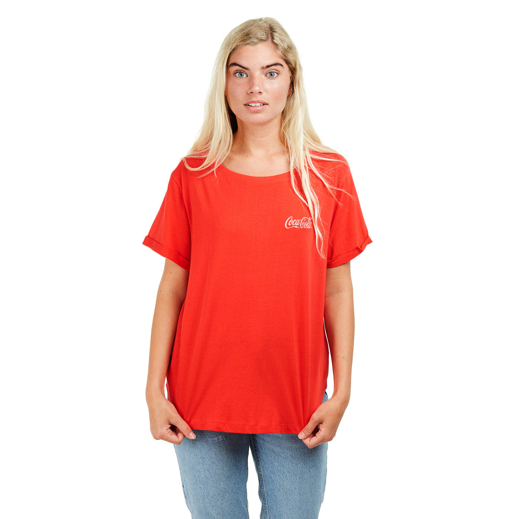 Truffle Shuffle Ladies - Coca Cola Core Logo - T-shirt - Red