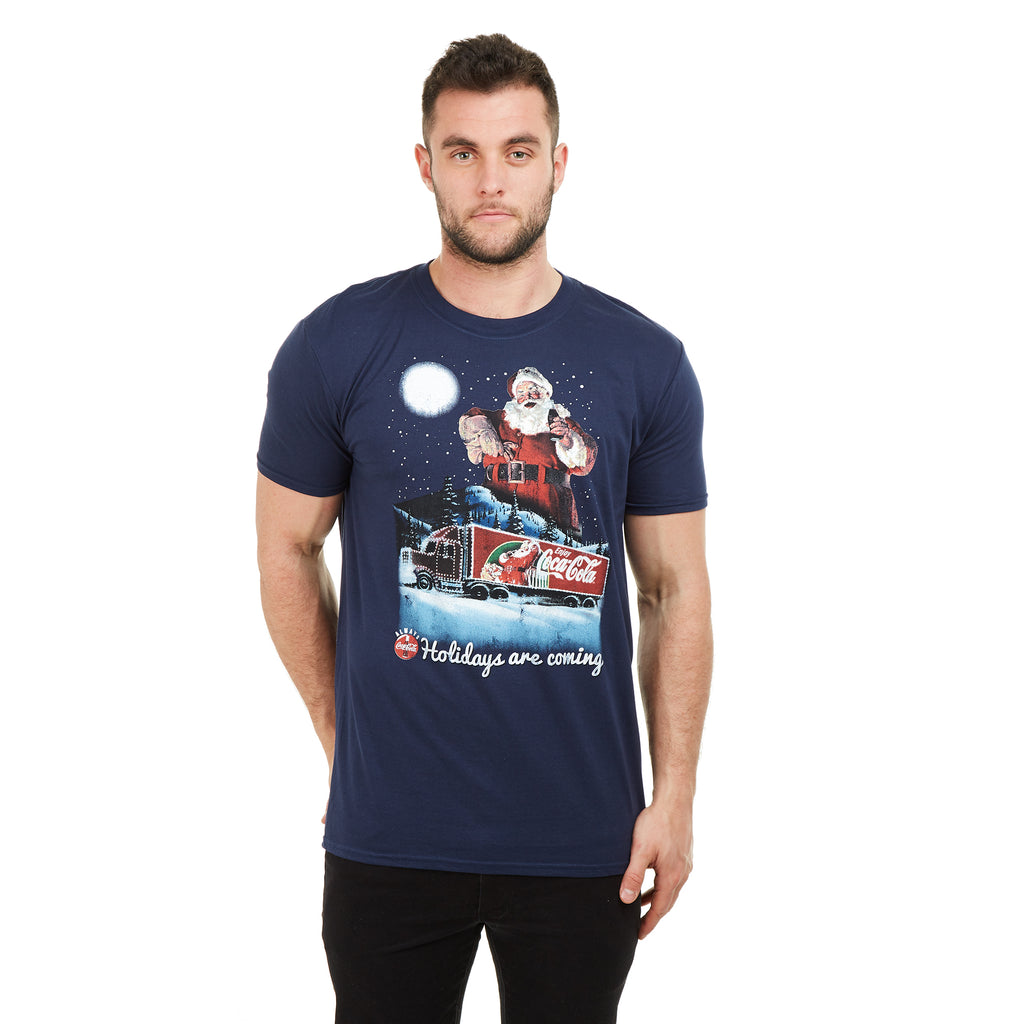 Truffle Shuffle Mens - Holidays Are Coming - T-shirt - Navy