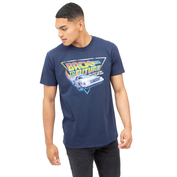 Back to the Future Mens - Tour - T-shirt - Navy