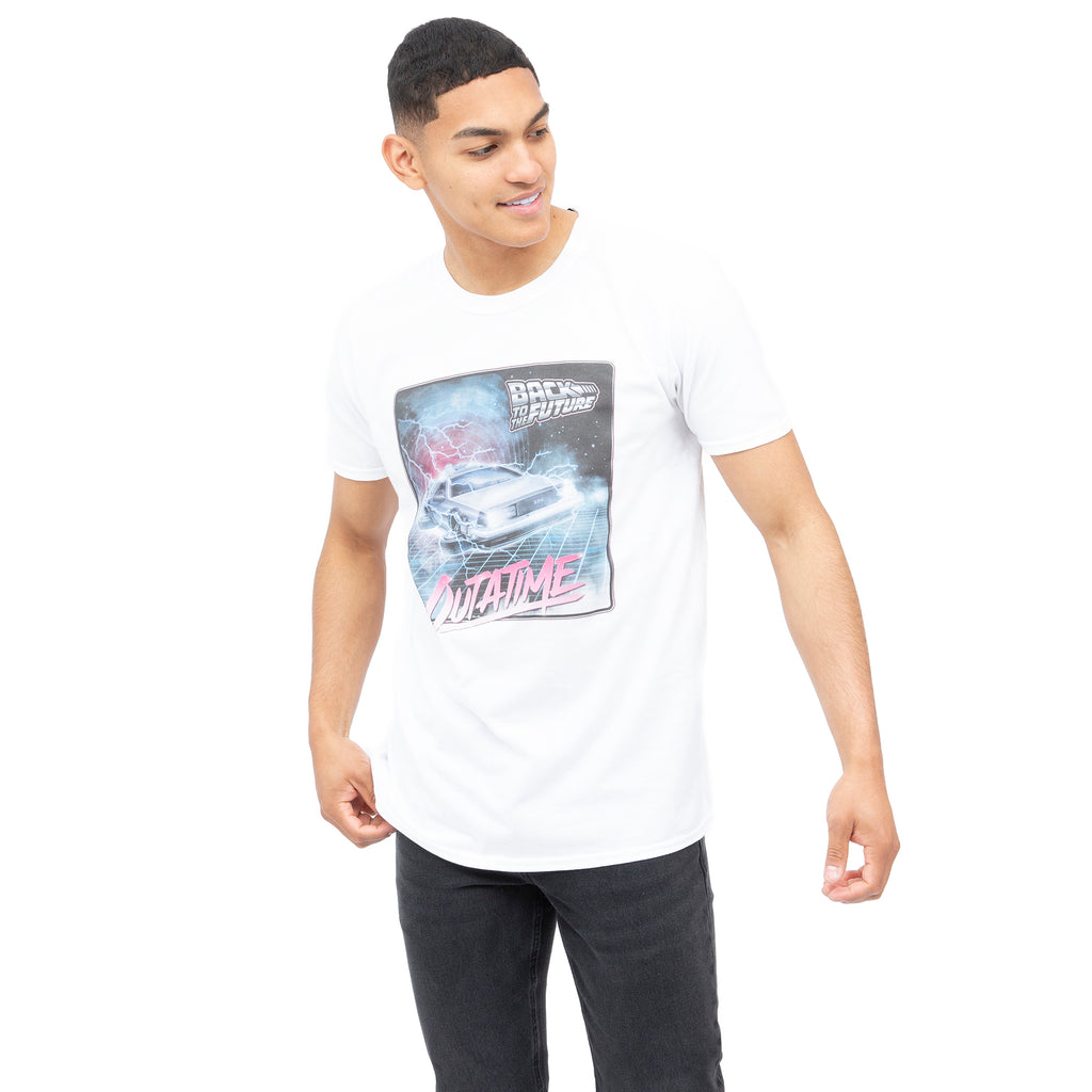 Back to the Future Mens - Outatime - T-shirt - White