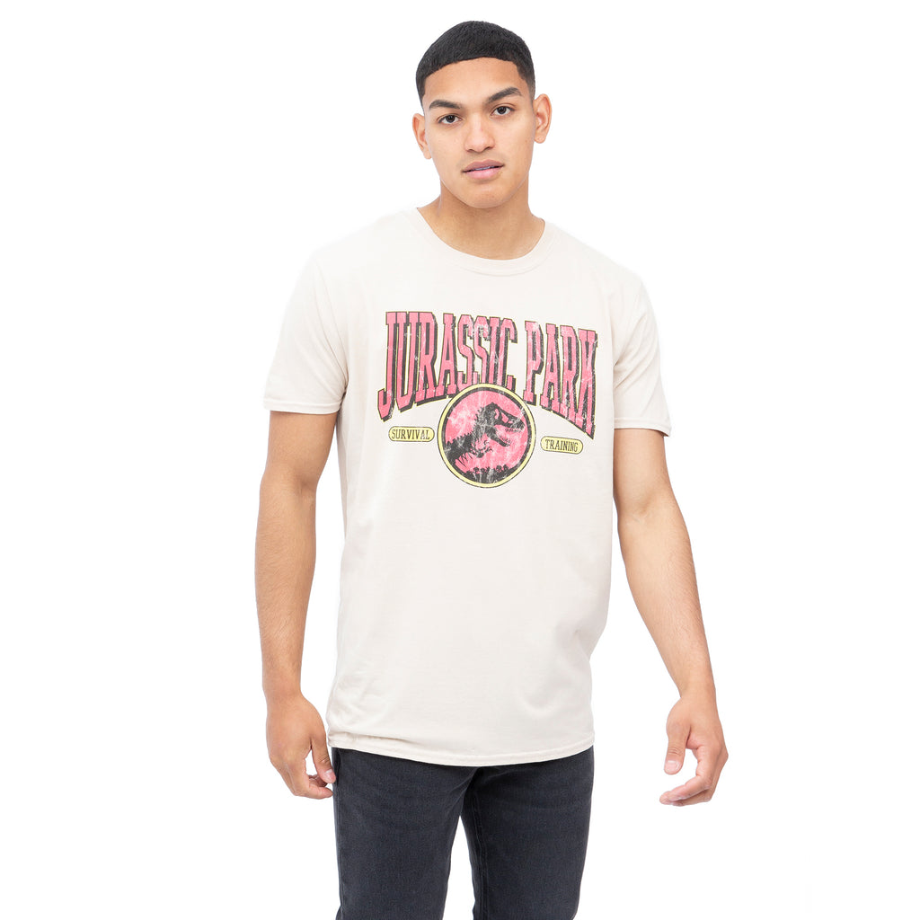Jurassic Park Mens - Survival Training - T-shirt - Sand