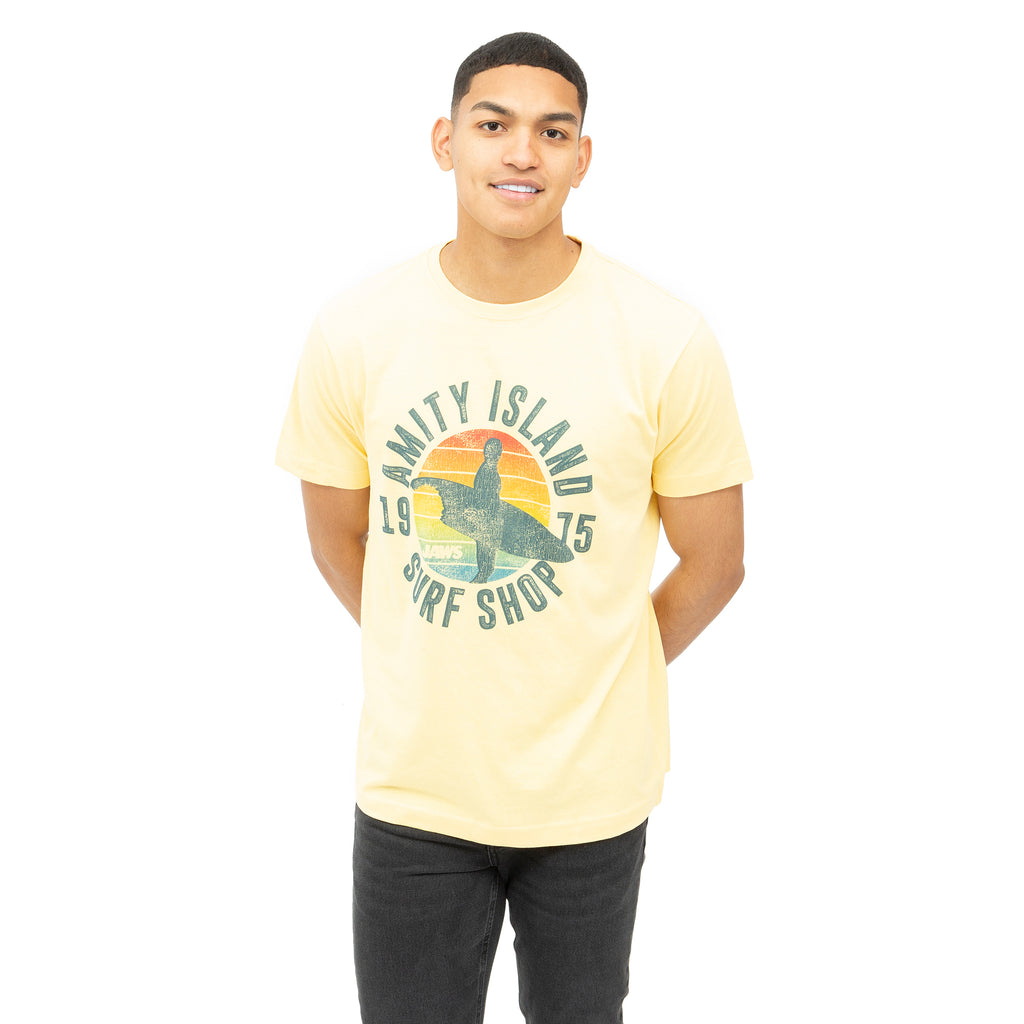 Jaws Mens - Amity Surf Shop - T-shirt - Yellow Haze
