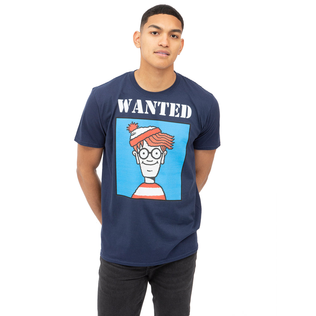 Wheres Wally Mens - Wanted - T-shirt - Navy