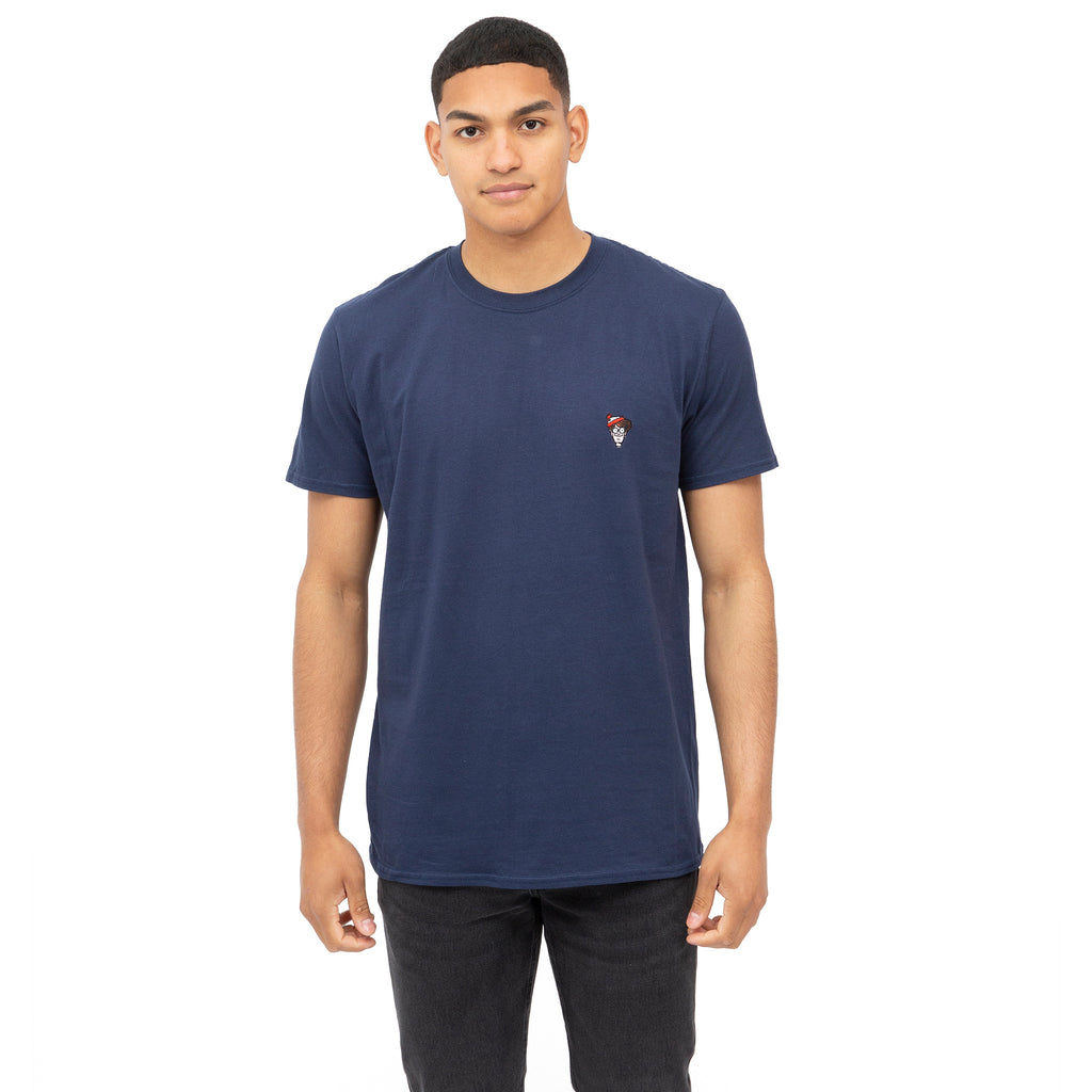 Wheres Wally Mens - Wally Emb - T-shirt - Navy