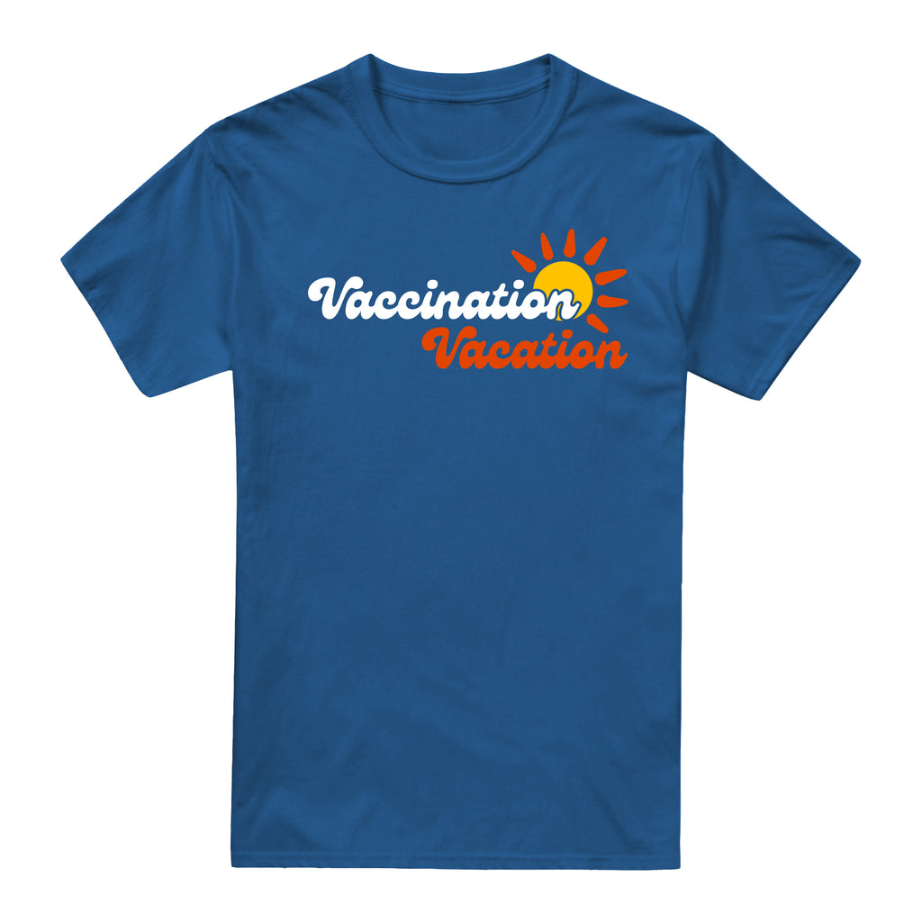 Social Distancers Unisex - Vaccination Vacation - T-shirt - Sapphire Blue