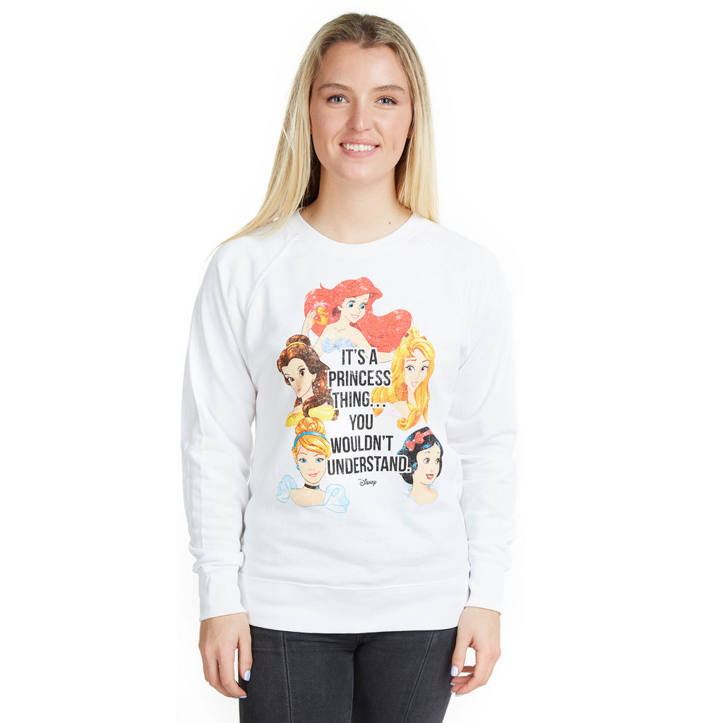 Disney Ladies - A Princess Thing - Crew Sweat - White